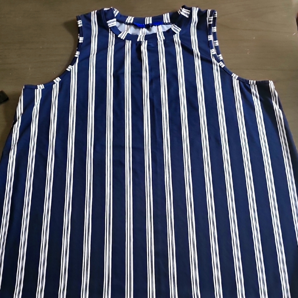 Apt. 9 Blue and White Striped Top Sixe XL